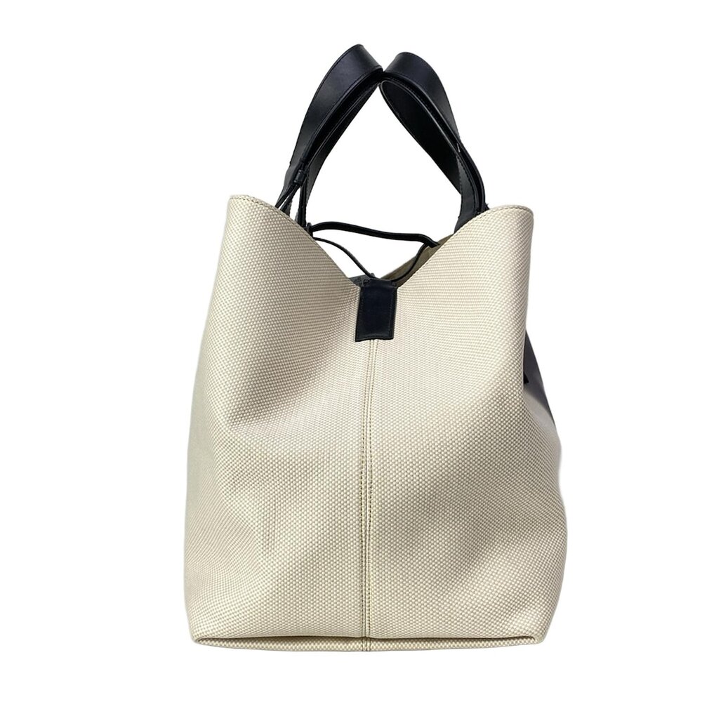 Christian Dior DIOR/ChristianDior Toujours Tote Bag Cream Black Canvas Leather - Picture 2 of 16